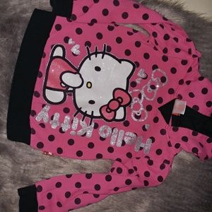 Hello Kitty | Girls Youth Kids Pink Polka Dot Hooded Sweatshirt Pullover 5